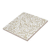 金ゴールド白または色の花音楽パターン タイル (側面)