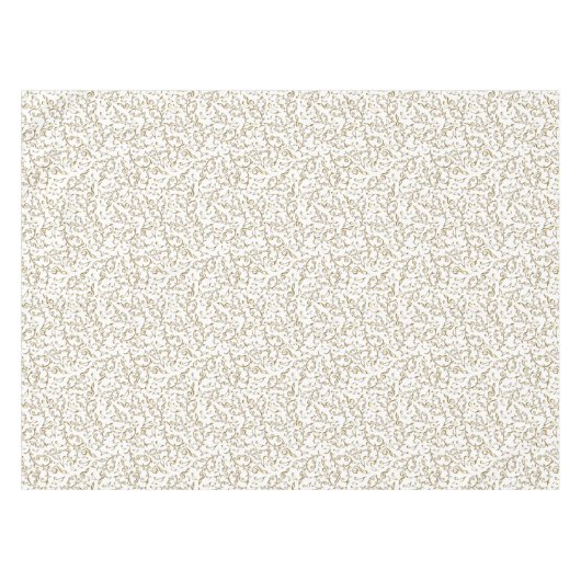 金ゴールド白または色の花音楽パターン テーブルクロス (正面(横))