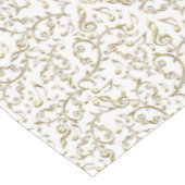 金ゴールド白または色の花音楽パターン テーブルクロス (アングル)