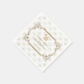 金ゴールド白アールデコSweet sixteen誕生日 スタンダードカクテルナプキン (角)