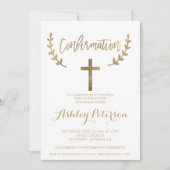 金ゴールド白エレガントタイポグラフィ確認 招待状 (正面)