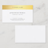 金ゴールド白エレガントテンプレートプロフェッショナル 名刺 (正面/裏面)