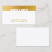 金ゴールド白エレガントプロフェッショナルシンプルテンプレート 名刺 (正面/裏面)