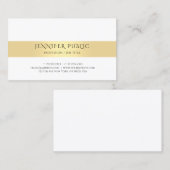 金ゴールド白エレガントモダンシンプルテンプレートトレンディー 名刺 (正面/裏面)