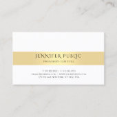 金ゴールド白エレガントモダンシンプルテンプレートトレンディー 名刺 (正面)