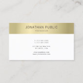 金ゴールド白エレガントモダンミニマルテンプレート 名刺 (裏面)