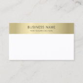 金ゴールド白エレガントモダンミニマルテンプレート 名刺 (正面)