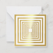 金ゴールド白エレガント二乗3d効果 ノートカード (正面)