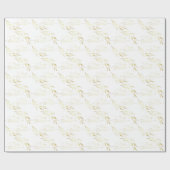 金ゴールド白エレガント手文字メリークリスマス ラッピングペーパー (フラット)