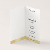 金ゴールド白エレガント旧スタイル書道スクリプト 名刺 (内部)