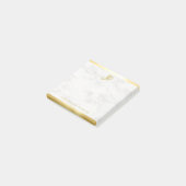 金ゴールド白カスタム大理石書道モノグラム ポストイット (アングル)