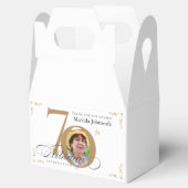 金ゴールド白カスタム書道写真第70誕生日 フェイバーボックス (オープン)