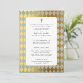 金ゴールド白カトリック教会結婚会 招待状 (スタンド正面)