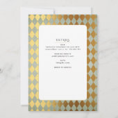 金ゴールド白カトリック教会結婚会 招待状 (裏面)