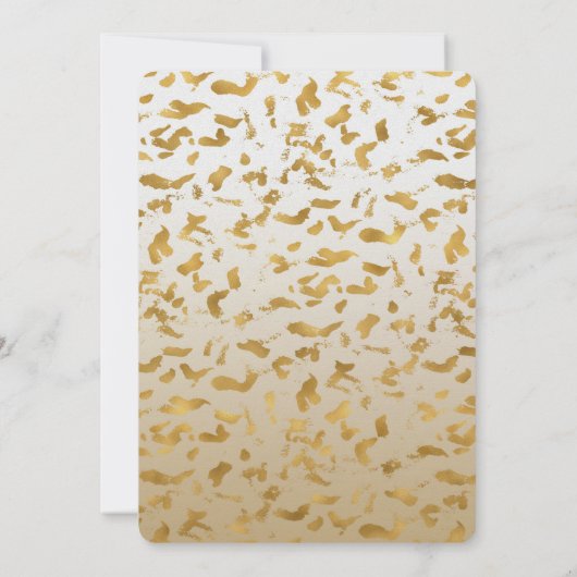 金ゴールド白グラデーションアニマルプリント誕生日 招待状 (裏面)