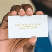 金ゴールド白シンプルプロフェッショナルミニマルクリーン 名刺