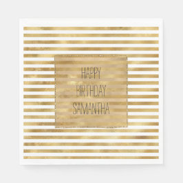 金ゴールド白ストライプ色 スタンダードランチョンナプキン