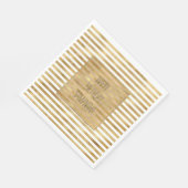 金ゴールド白ストライプ色 スタンダードランチョンナプキン (角)