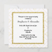 金ゴールド白スパークル縁どエレガント招待状 招待状 (正面)