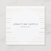 金ゴールド白テンプレートエレガントモダンシンプルデザイン スクエア名刺 (正面)