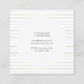 金ゴールド白テンプレートエレガントモダンシンプルデザイン スクエア名刺 (裏面)