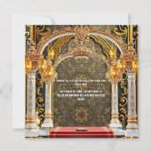 金ゴールド白ハス王室のフラワーパレスインディアンアーチ シーズンカード (裏面)