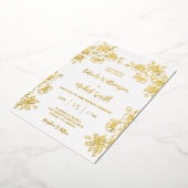 金ゴールド白フローラ結婚ズ 箔招待状 (回転した状態)