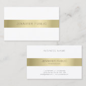 金ゴールド白ミニマルデザインエレガントモダンテンプレート 名刺 (正面/裏面)
