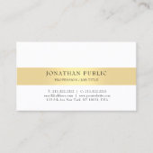 金ゴールド白モダンミニマルエレガントテンプレート 名刺 (正面)