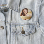 金ゴールド白卒業写真Valedictorian 缶バッジ (インサイチュ)