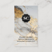 金ゴールド白大理石の背景 |ルクス 名刺 (裏面)