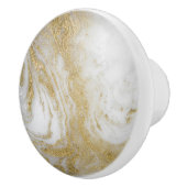 金ゴールド白大理石カスタム セラミックノブ (右)