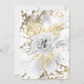 金ゴールド白大理石バラフローラ誕生日パーティー 招待状 (裏面)