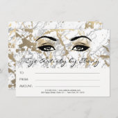 金ゴールド白大理石メイクアップ美しい証明書Ebony2 (正面/裏面)