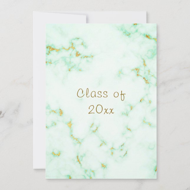 金ゴールド白大理石卒業パーティー招待状 (裏面)