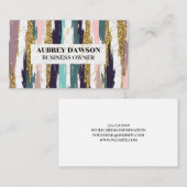 金ゴールド白大理石 | ブラシ芸術的ストローク 名刺 (正面/裏面)