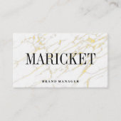 金ゴールド白大理石 名刺 (正面)