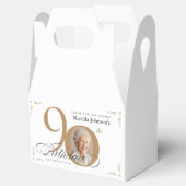金ゴールド白書写真エレガント90誕生日 フェイバーボックス (オープン)