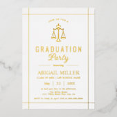 金ゴールド白法科卒業生2025年制卒業 箔招待状 (正面)