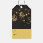 金ゴールド白熱［赤熱］光を放つオーナメントスターシャインオンブラック ギフトタグ (裏面)
