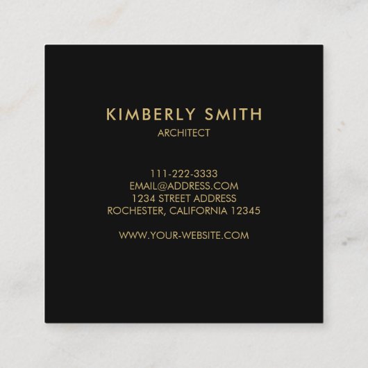 金ゴールド白石宝石プロフェッショナル スクエア名刺 (裏面)