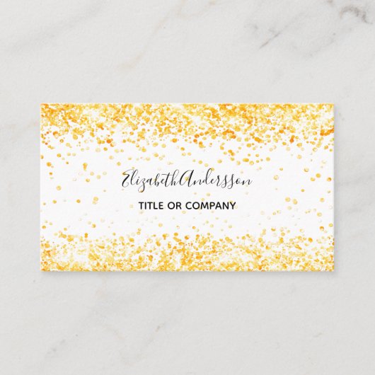 金ゴールド白紙吹雪 名刺 (正面)