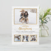 金ゴールド白素朴木写真クリスマス (スタンド正面)