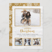 金ゴールド白素朴木写真クリスマス (正面/裏面)