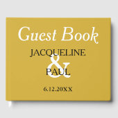 金ゴールド白結婚モノグラム ゲストブック (正面)