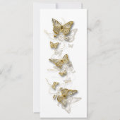 金ゴールド白結婚婚約記念日 招待状 (正面)