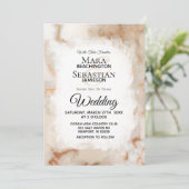 *~*金ゴールド白芸術的大理石AR2結婚s 招待状 (スタンド正面)