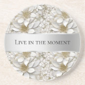 金ゴールド白蓮の花 コースター (正面)