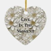 金ゴールド白蓮の花 セラミックオーナメント (正面)