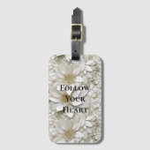 金ゴールド白蓮の花 ラゲッジタグ (正面縦)